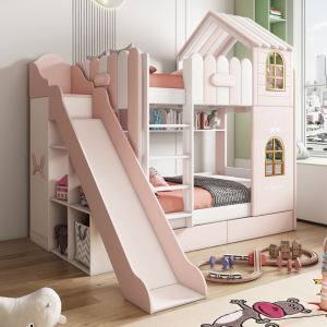 儿童上下床带滑梯公主