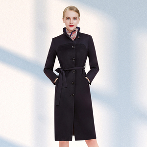 东航空姐制服职业套装毛呢大衣女冬2024新款中长款羊绒外套工作服