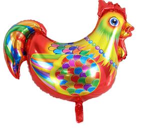 新款卡通造型铝箔公鸡飘空氦气球儿童生日派对布置背景墙铝膜气球