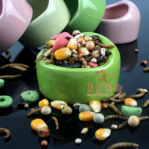 仓鼠食盆陶瓷防翻松鼠金丝熊食盒自动喂食吃饭的碗用具用品辅食碗