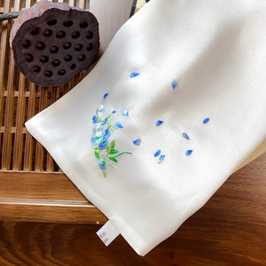 苏州刺绣纯手工绣花手帕海棠花真丝中国古风手绢桑蚕丝国粹礼品