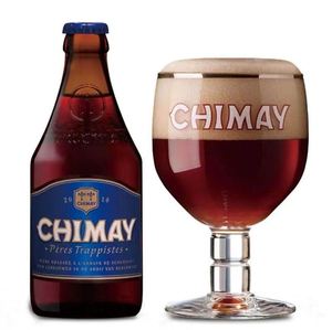比利时进口 智美红白蓝啤酒杯 圣杯 CHIMAY 330ml 精酿啤酒杯防伪