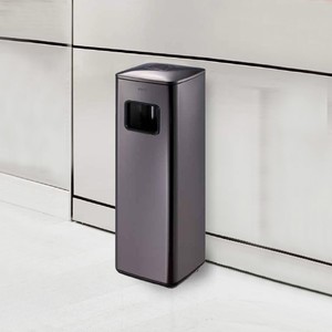 方形不锈钢垃圾桶带烟灰缸大号禁止吸烟座地垃圾箱废纸篓