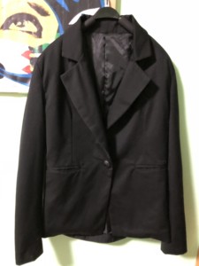 日本原单剪标孤品黑色个性后背大面积褶皱设计感潮休闲小西装外套