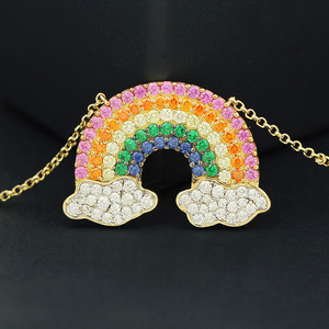 apm monaco多色u形彩虹项链时尚设计感吊坠锁骨毛衣链送女友礼物