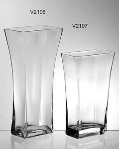透明玻璃花瓶简欧式水培梯形器皿厚重花器创意现代客厅家居摆件