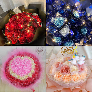520表白节手工丝带玫瑰花束diy材料包送女友男友闺蜜走心生日礼物