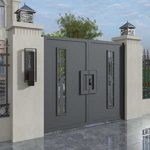 新款铁艺大门电动推拉门庭院门花园别墅门不锈钢入户单双开定制