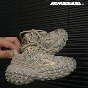 JBM儿童新款铆钉轮胎鞋亲子运动鞋2023秋季休闲老爹鞋女童跑步鞋