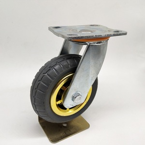 6寸重型万向轮静音橡胶实心轱辘4寸5寸8寸平板手推车滚轮子带刹车