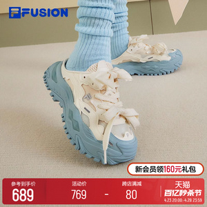 FILA FUSION斐乐潮牌硬糖女鞋运动拖鞋夏季厚底增高休闲鞋运动鞋