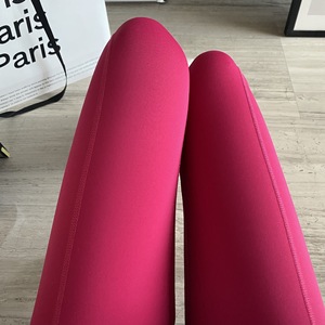 野莓色树莓红火龙果一片式无T线裸感高腰瑜伽裤健身薄款紧身裤