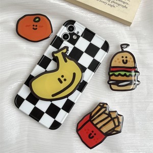 人气薯条汉堡香蕉原创手机支架伸缩气囊贴手机壳上卡通亚克力材质
