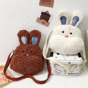 日系ins可爱小包包萌少女卡通搞怪斜挎包兔子软妹毛绒玩偶背包女