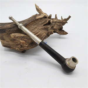 紫光檀烟杆叶子斗 老式旱烟斗 大小款旱烟袋 红木杆烟具老人烟锅