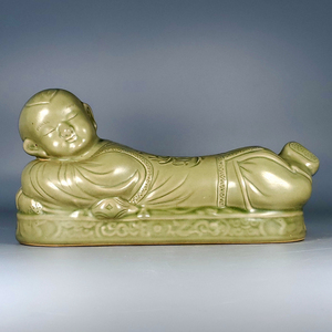 宋耀州窑刻花孩儿枕 古董古玩收藏真品包老保真老瓷器