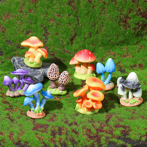 微景观蘑菇小摆件 苔藓装饰品蘑菇丛毒蘑菇野蘑菇桌面树脂工艺品