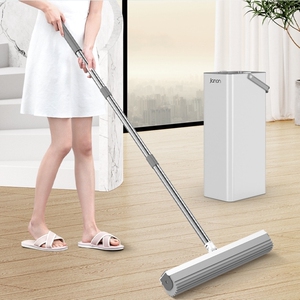 免手洗脱一体拖把家用海棉拖地板神器一拖净刮水扫拖吸三合一带桶