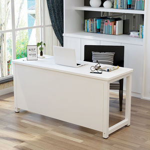 简约现代电脑桌家用台式书桌组装长条桌前台接待挡板桌简易办公桌