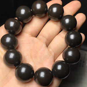 现货包邮新疆哈密强磁花伊丁天宝石黑金刚陨石男款手链18毫米