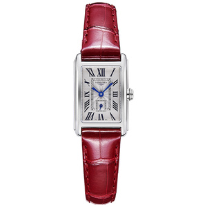 longines浪琴手表女黛绰维纳方形红色皮带l5.255.4.71.5 石英女表