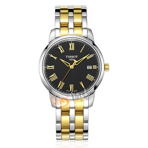 瑞士天梭正品梦幻系列石英男表时尚钢带间金t033.410.22.053.01