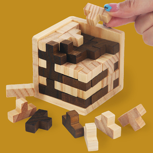 俄罗斯方块拼图5魔斗鲁班孔明解锁益智力玩具54T拼装木制儿童以上