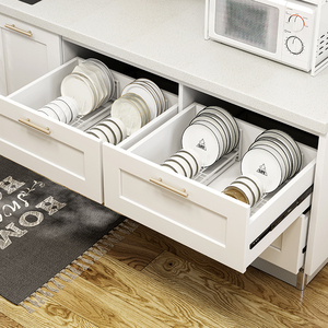 852人付款天猫家用厨房碗柜碗碟沥水架碗盆盘装碗筷收纳盒带盖双层放