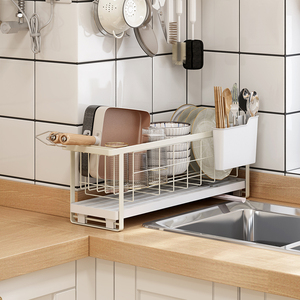 厨房置物架台面碗碟架水槽单层沥水洗碗池碗筷盘窄小型收纳篮碗筐