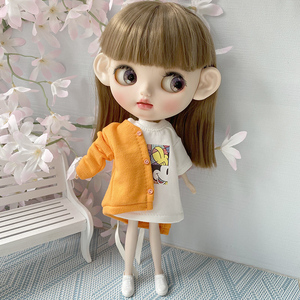 blythe小布娃娃bjd/sd6分 ob24娃衣 小布衣服 手工针织开衫娃衣
