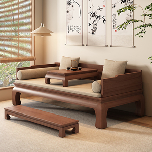 新中式罗汉床实木现代沙发床榻客厅家具小户型仿古罗汉榻菠萝格木