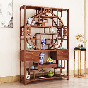 中式博古架实木中式置物古董茶室茶叶茶具架展示柜博物摆件多宝阁