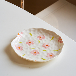 肆月韶画 蛋糕盘点心甜品摆盘好看盘子餐盘ins风碟子精致漂亮餐具