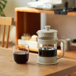 肆月 法压壶手冲咖啡壶打奶泡家用冲茶器玻璃咖啡过滤杯 咖啡器具