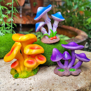 仿真彩色小蘑菇苔藓微景观摆件多肉盆栽装饰品庭院花园小鱼缸造景