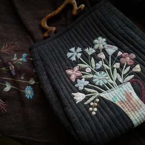 【时间的风景】【时光与禅设计】香云纱手工贴布