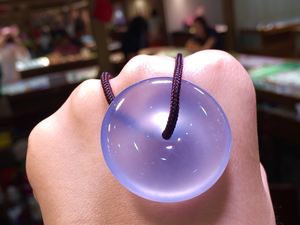 翠玉说珠宝天然翡翠a货玻璃种起光紫罗兰平安扣吊坠满紫玉扣挂件