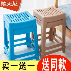 禧天龙D-2022简约塑料高凳子高脚餐桌凳时尚方形凳子家用成人椅子