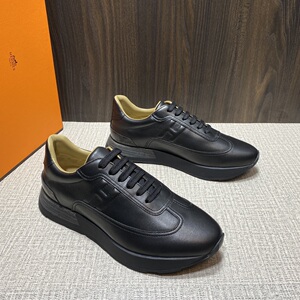 hermes/爱马仕h字母logo纯色简约低帮板鞋休闲鞋运动鞋男鞋小白鞋