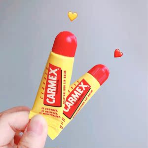 美国carmex小蜜缇润唇膏女小黄罐保湿滋润防干裂去死皮学生款无色