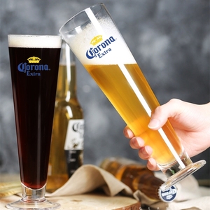 墨西哥进口科罗娜玻璃啤酒杯科家用酒吧杯加厚大杯印logo包邮
