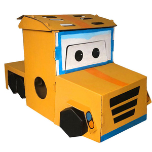 可穿戴变形汽车机器人纸箱恐龙纸板手工制作幼儿园手工演出表演服