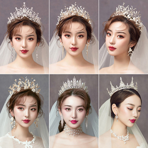 皇冠头饰新娘2022新款森系仙美王冠女十八岁超仙婚纱白纱结婚发饰