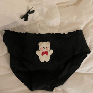 可可爱爱少女心磨毛纯色纯棉舒适感弹力小熊胸内裤