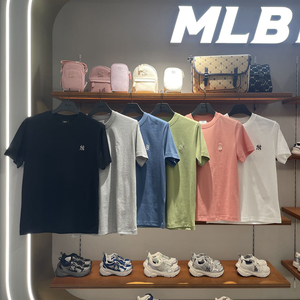 韩国MLB正品代购24春季新款NY小标刺绣纯色短袖T恤男女同款TSB02