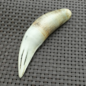 仿大猫牙骆驼牙虎牙吊坠挂件骨粉压制动物牙齿兽牙虎齿文玩手把件