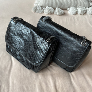 高定款真皮杨树林包包女单肩斜挎复古邮差包头层油蜡皮niki流浪包