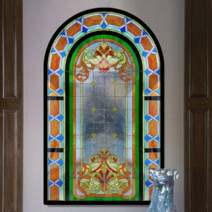 艺术玻璃隔断客厅卫生间磨砂透光彩色屏风电视背景墙欧式入户玄关