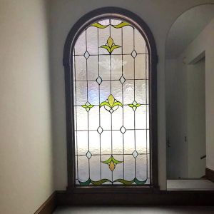 海纳百川18187淘宝小红书款蒂凡尼艺术玻璃玫瑰花弧形门洞彩色双面