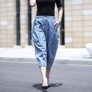 中年牛仔灯笼裤